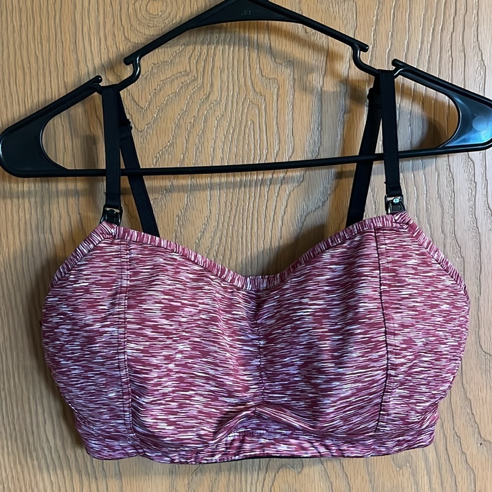 Motherhood Maternity Pink‎ & Black Women’s Nursing Bra Large